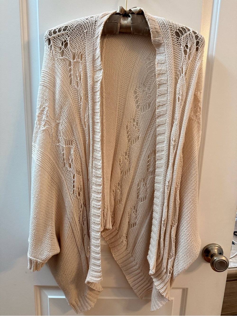 Wooden Ships by Paola Buendia Open-Knit Women’s Draped Cardigan Sweater